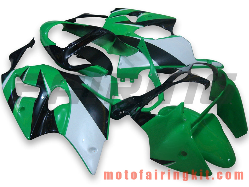 Kits de carenado aptos para ZX6R ZX-6R 636 2000 2001 2002 ZX6R 00 01 02 Molde de inyección de plástico ABS Carrocería completa para motocicleta Carrocería del mercado de accesorios Marco (verde y blanco) B010