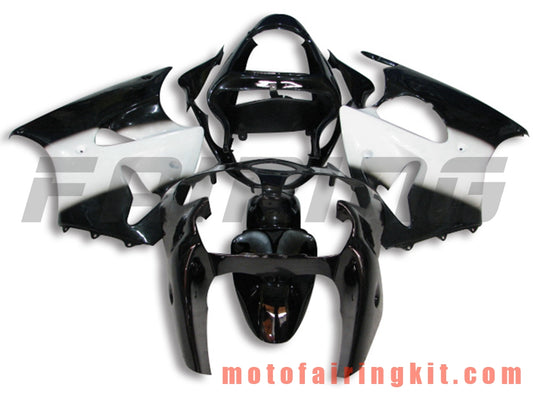 Fairing Kits Fit for ZX6R ZX-6R 636 2000 2001 2002 ZX6R 00 01 02 Plastic ABS Injection Mold Complete Motorcycle Body Aftermarket Bodywork Frame (Black & White) B017