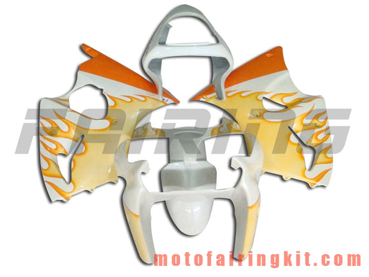 Kits de carenado aptos para ZX6R ZX-6R 636 2000 2001 2002 ZX6R 00 01 02 Molde de inyección de plástico ABS Carrocería completa para motocicleta Carrocería del mercado de accesorios Marco (amarillo y blanco) B019