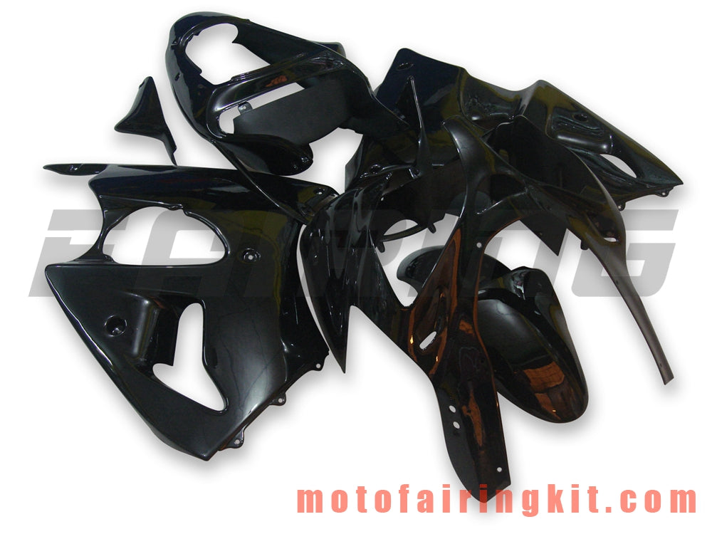 Fairing Kits Fit for ZX6R ZX-6R 636 2000 2001 2002 ZX6R 00 01 02 Plastic ABS Injection Mold Complete Motorcycle Body Aftermarket Bodywork Frame (Black) B023