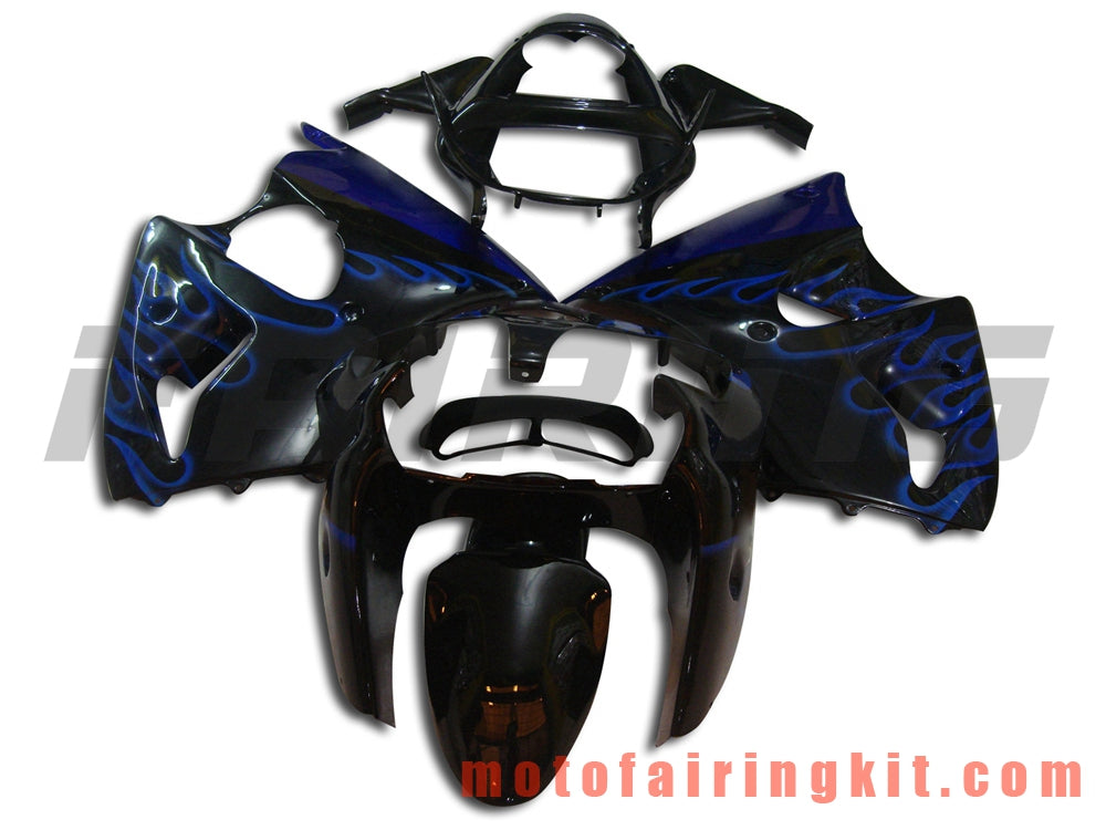 Fairing Kits Fit for ZX6R ZX-6R 636 2000 2001 2002 ZX6R 00 01 02 Plastic ABS Injection Mold Complete Motorcycle Body Aftermarket Bodywork Frame (Black & Blue) B024