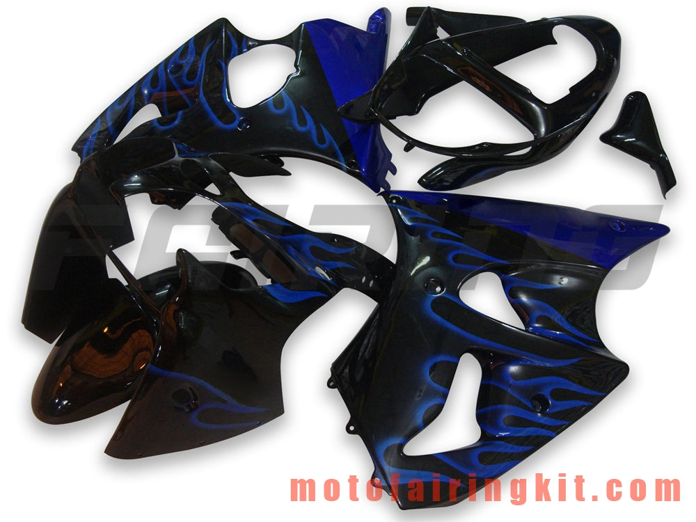 Fairing Kits Fit for ZX6R ZX-6R 636 2000 2001 2002 ZX6R 00 01 02 Plastic ABS Injection Mold Complete Motorcycle Body Aftermarket Bodywork Frame (Black & Blue) B024