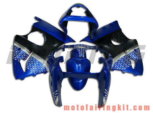 Kits de carenado aptos para ZX6R ZX-6R 636 2000 2001 2002 ZX6R 00 01 02 Molde de inyección de plástico ABS Carrocería completa para motocicleta Carrocería del mercado de accesorios Marco (azul y negro) B025