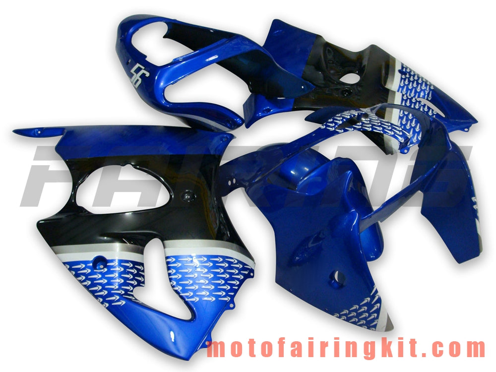 Fairing Kits Fit for ZX6R ZX-6R 636 2000 2001 2002 ZX6R 00 01 02 Plastic ABS Injection Mold Complete Motorcycle Body Aftermarket Bodywork Frame (Blue & Black) B025