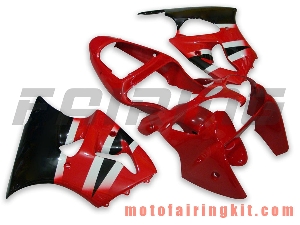 Fairing Kits Fit for ZX6R ZX-6R 636 2000 2001 2002 ZX6R 00 01 02 Plastic ABS Injection Mold Complete Motorcycle Body Aftermarket Bodywork Frame (Red & Black) B028