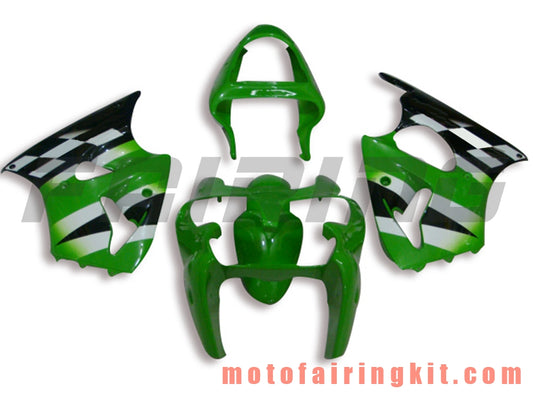 Kits de carenado aptos para ZX6R ZX-6R 636 2000 2001 2002 ZX6R 00 01 02 Molde de inyección de plástico ABS Carrocería completa para motocicleta Marco de carrocería de posventa (verde y negro) B029