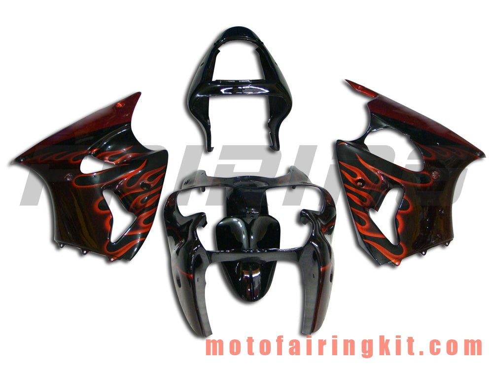 Kits de carenado aptos para ZX6R ZX-6R 636 2000 2001 2002 ZX6R 00 01 02 Molde de inyección de plástico ABS Carrocería completa para motocicleta Marco de carrocería de posventa (negro y naranja) B030