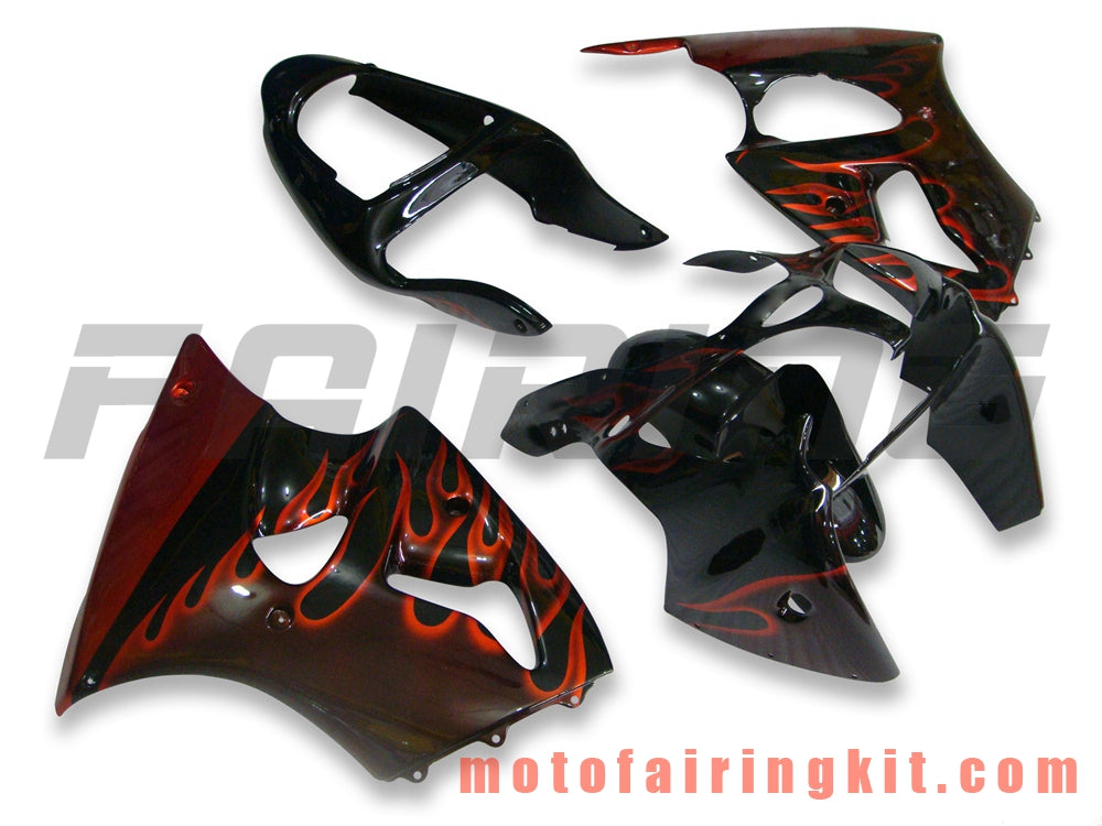 Kits de carenado aptos para ZX6R ZX-6R 636 2000 2001 2002 ZX6R 00 01 02 Molde de inyección de plástico ABS Carrocería completa para motocicleta Marco de carrocería de posventa (negro y naranja) B030