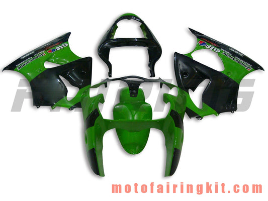 Kits de carenado aptos para ZX6R ZX-6R 636 2000 2001 2002 ZX6R 00 01 02 Molde de inyección de plástico ABS Carrocería completa para motocicleta Carrocería del mercado de accesorios Marco (verde y negro) B031