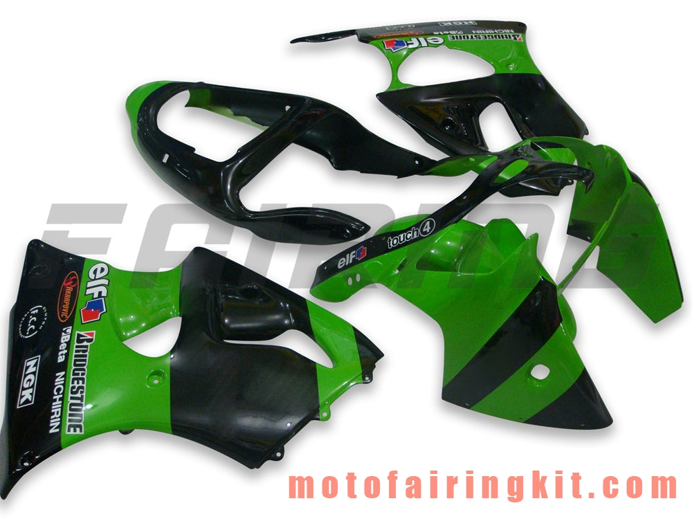 Fairing Kits Fit for ZX6R ZX-6R 636 2000 2001 2002 ZX6R 00 01 02 Plastic ABS Injection Mold Complete Motorcycle Body Aftermarket Bodywork Frame (Green & Black) B031