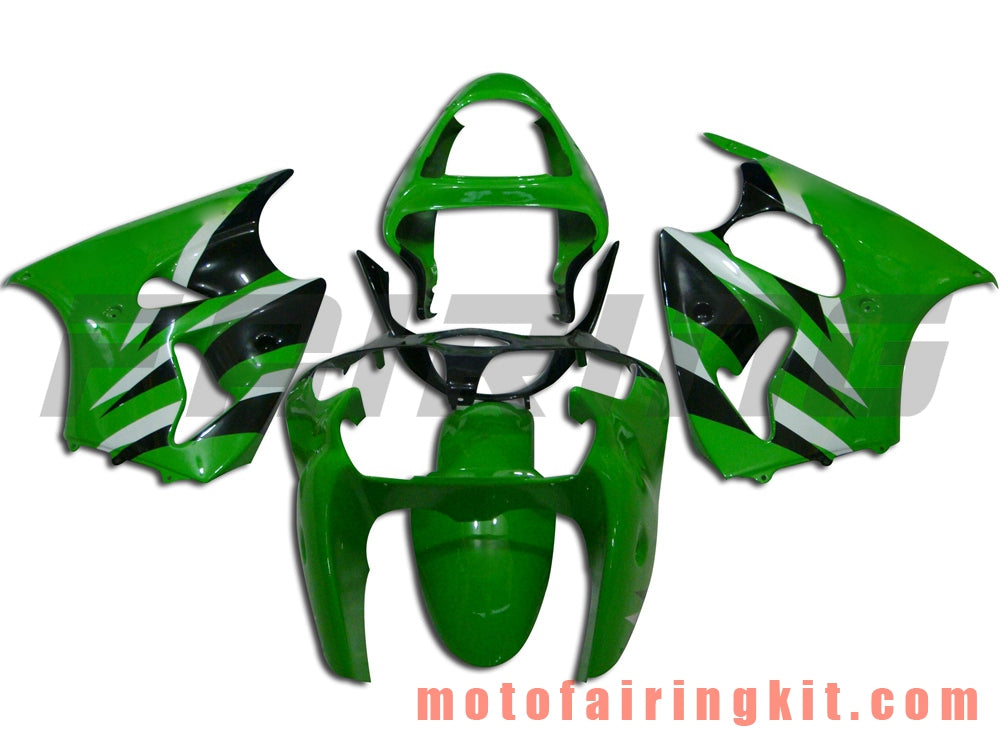 Fairing Kits Fit for ZX6R ZX-6R 636 2000 2001 2002 ZX6R 00 01 02 Plastic ABS Injection Mold Complete Motorcycle Body Aftermarket Bodywork Frame (Green & Black) B033