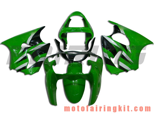 Kits de carenado aptos para ZX6R ZX-6R 636 2000 2001 2002 ZX6R 00 01 02 Molde de inyección de plástico ABS Carrocería completa para motocicleta Carrocería del mercado de accesorios Marco (verde y negro) B033