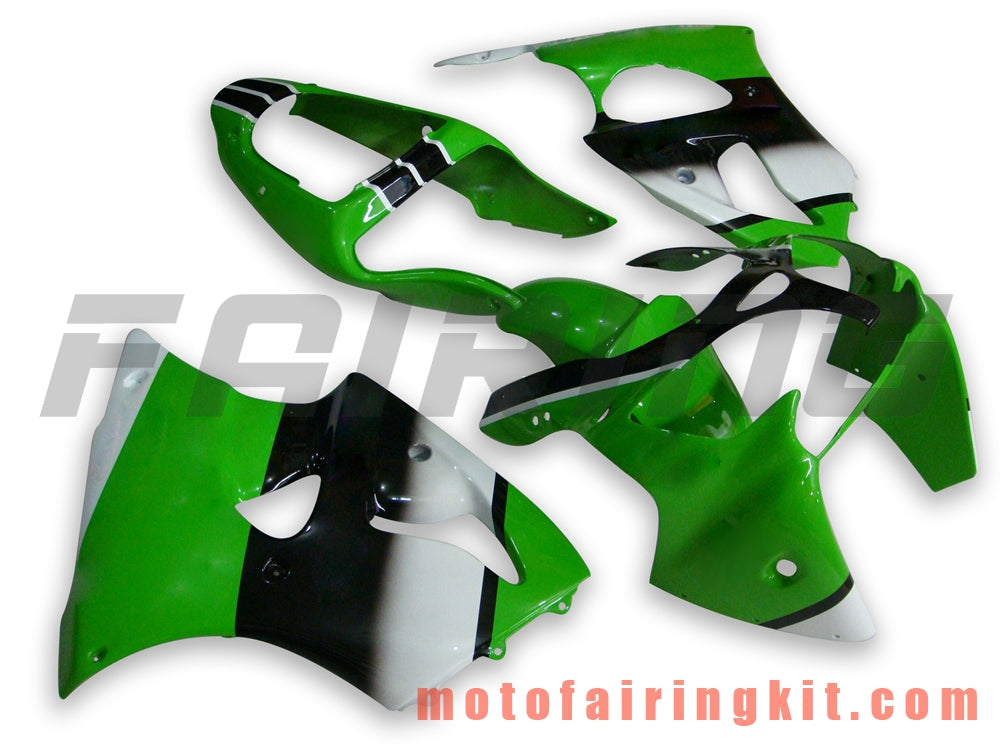 Kits de carenado aptos para ZX6R ZX-6R 636 2000 2001 2002 ZX6R 00 01 02 Molde de inyección de plástico ABS Carrocería completa para motocicleta Carrocería del mercado de accesorios Marco (verde y blanco) B034