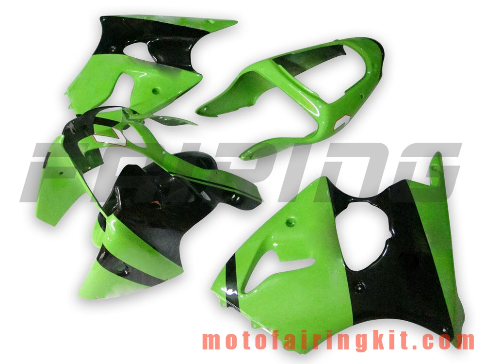 Fairing Kits Fit for ZX6R ZX-6R 636 2000 2001 2002 ZX6R 00 01 02 Plastic ABS Injection Mold Complete Motorcycle Body Aftermarket Bodywork Frame (Green & Black) B035