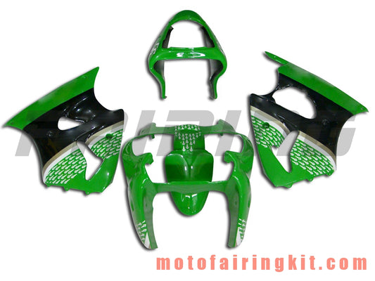 Kits de carenado aptos para ZX6R ZX-6R 636 2000 2001 2002 ZX6R 00 01 02 Molde de inyección de plástico ABS Carrocería completa para motocicleta Carrocería del mercado de accesorios Marco (verde y negro) B036