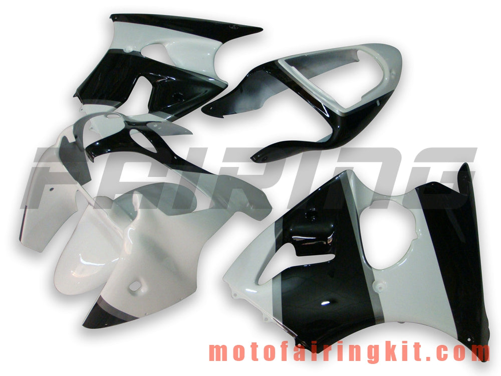 Fairing Kits Fit for ZX6R ZX-6R 636 2000 2001 2002 ZX6R 00 01 02 Plastic ABS Injection Mold Complete Motorcycle Body Aftermarket Bodywork Frame (Black & White) B037