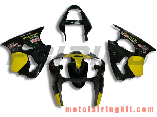 Kits de carenado aptos para ZX6R ZX-6R 636 2000 2001 2002 ZX6R 00 01 02 Molde de inyección de plástico ABS Carrocería completa para motocicleta Marco de carrocería de posventa (negro y amarillo) B038