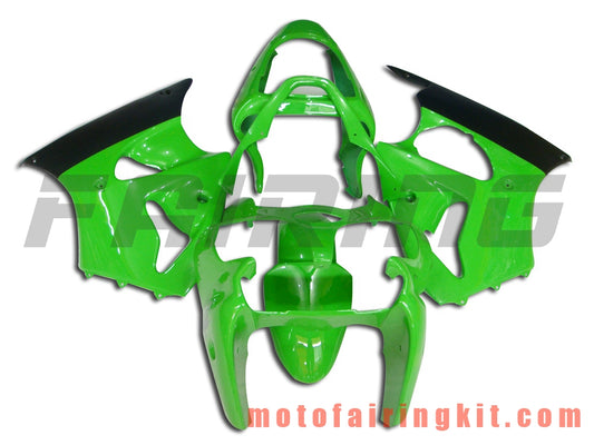 Kits de carenado aptos para ZX6R ZX-6R 636 2000 2001 2002 ZX6R 00 01 02 Molde de inyección de plástico ABS Carrocería completa para motocicleta Carrocería del mercado de accesorios Marco (verde y negro) B040