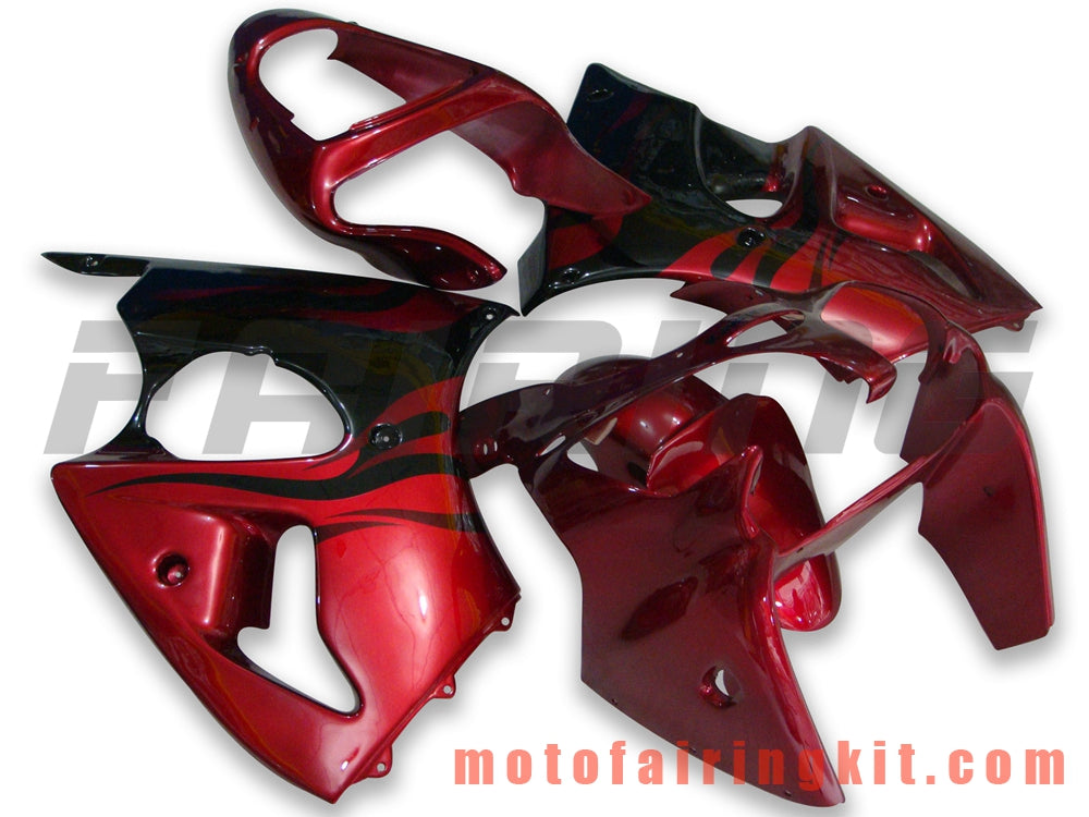 Fairing Kits Fit for ZX6R ZX-6R 636 2000 2001 2002 ZX6R 00 01 02 Plastic ABS Injection Mold Complete Motorcycle Body Aftermarket Bodywork Frame (Black & Deep Red) B041