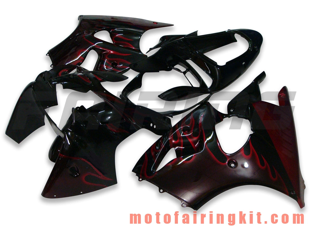 Fairing Kits Fit for ZX6R ZX-6R 636 2000 2001 2002 ZX6R 00 01 02 Plastic ABS Injection Mold Complete Motorcycle Body Aftermarket Bodywork Frame (Black & Orange) B043