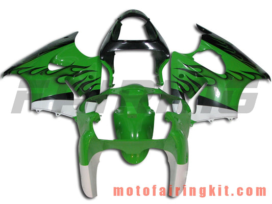 Kits de carenado aptos para ZX6R ZX-6R 636 2000 2001 2002 ZX6R 00 01 02 Molde de inyección de plástico ABS Carrocería completa para motocicleta Carrocería del mercado de accesorios Marco (verde y negro) B044