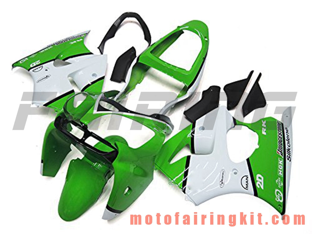 Kits de carenado aptos para ZX6R ZX-6R 636 2000 2001 2002 ZX6R 00 01 02 Molde de inyección de plástico ABS Carrocería completa para motocicleta Marco de carrocería de posventa (verde y blanco) B045