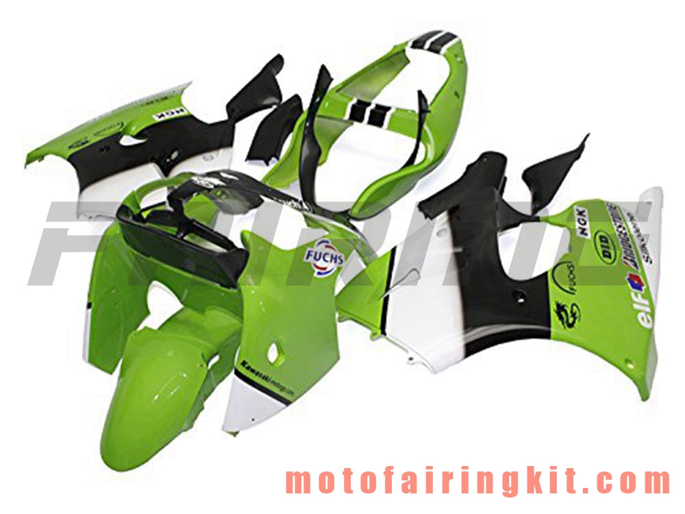 Kits de carenado aptos para ZX6R ZX-6R 636 2000 2001 2002 ZX6R 00 01 02 Molde de inyección de plástico ABS Carrocería completa para motocicleta Carrocería del mercado de accesorios Marco (verde y negro) B049