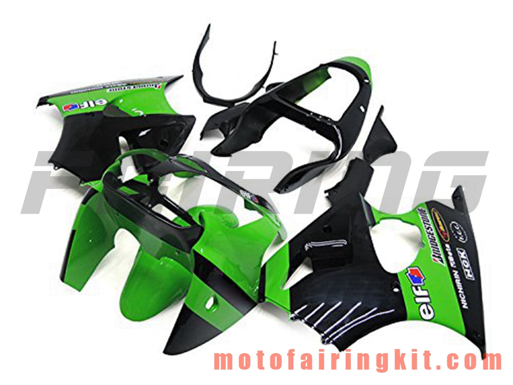 Kits de carenado aptos para ZX6R ZX-6R 636 2000 2001 2002 ZX6R 00 01 02 Molde de inyección de plástico ABS Carrocería completa para motocicleta Carrocería del mercado de accesorios Marco (verde y negro) B051