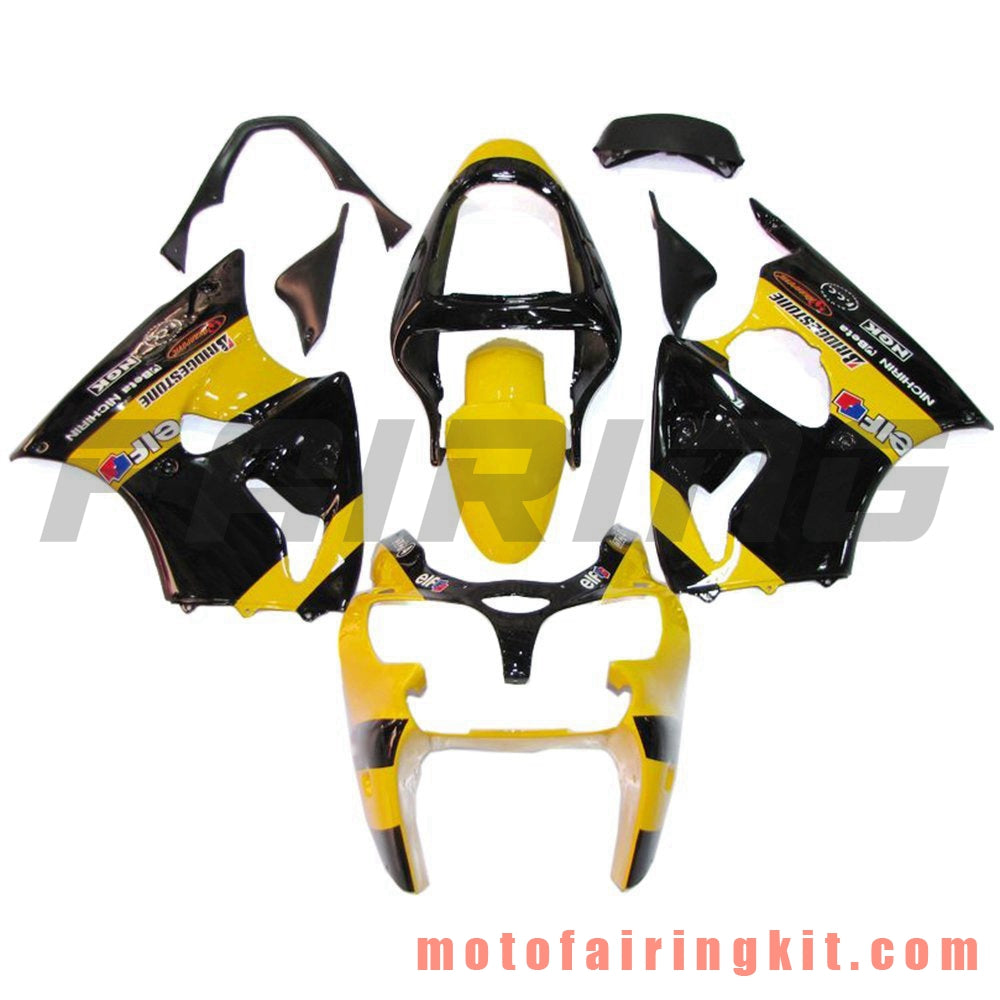 Kits de carenado aptos para ZX6R ZX-6R 636 2000 2001 2002 ZX6R 00 01 02 Molde de inyección de plástico ABS Carrocería completa para motocicleta Carrocería del mercado de accesorios Marco (amarillo y negro) B052