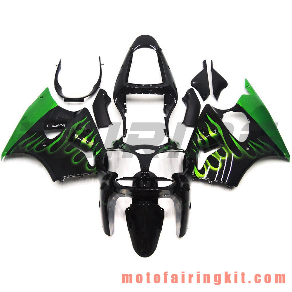 Fairing Kits Fit for ZX6R ZX-6R 636 2000 2001 2002 ZX6R 00 01 02 Plastic ABS Injection Mold Complete Motorcycle Body Aftermarket Bodywork Frame (Black & Green) B053