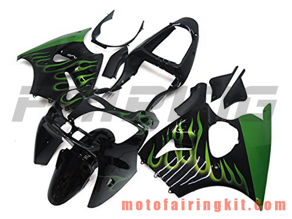 Fairing Kits Fit for ZX6R ZX-6R 636 2000 2001 2002 ZX6R 00 01 02 Plastic ABS Injection Mold Complete Motorcycle Body Aftermarket Bodywork Frame (Black & Green) B053