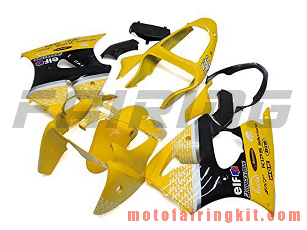 Kits de carenado aptos para ZX6R ZX-6R 636 2000 2001 2002 ZX6R 00 01 02 Molde de inyección de plástico ABS Carrocería completa para motocicleta Carrocería del mercado de accesorios Marco (amarillo y negro) B054