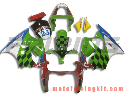 Fairing Kits Fit for ZX6R ZX-6R 636 2000 2001 2002 ZX6R 00 01 02 Plastic ABS Injection Mold Complete Motorcycle Body Aftermarket Bodywork Frame (Green & Red) B056