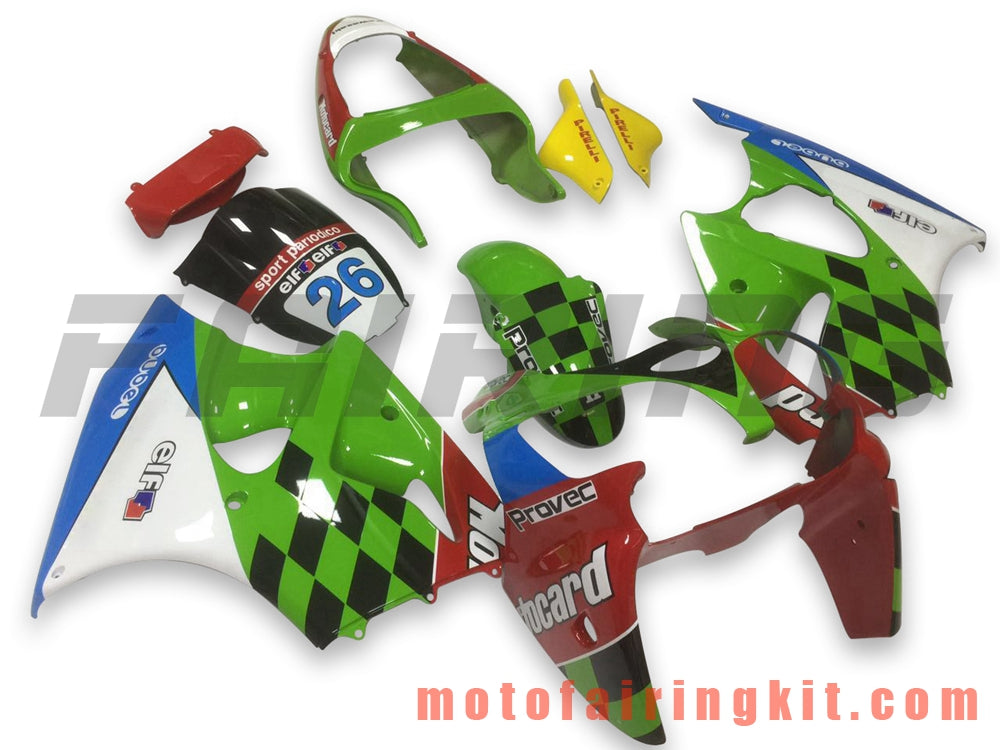 Fairing Kits Fit for ZX6R ZX-6R 636 2000 2001 2002 ZX6R 00 01 02 Plastic ABS Injection Mold Complete Motorcycle Body Aftermarket Bodywork Frame (Green & Red) B056