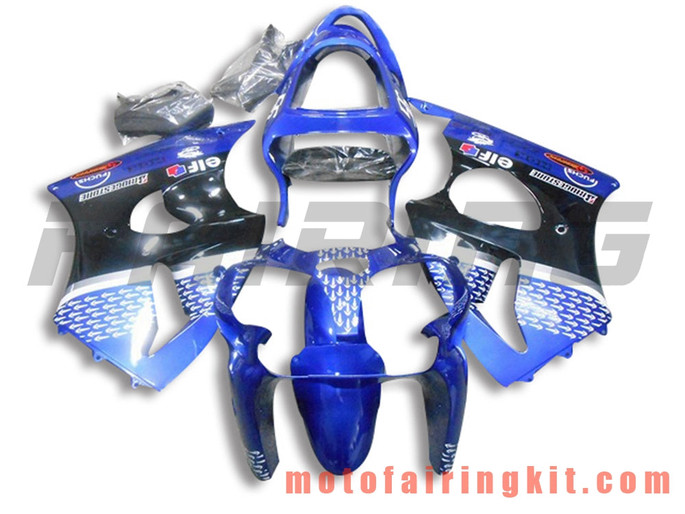 Fairing Kits Fit for ZX6R ZX-6R 636 2000 2001 2002 ZX6R 00 01 02 Plastic ABS Injection Mold Complete Motorcycle Body Aftermarket Bodywork Frame (Blue & Black) B058