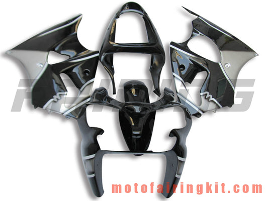 Fairing Kits Fit for ZX6R ZX-6R 636 2000 2001 2002 ZX6R 00 01 02 Plastic ABS Injection Mold Complete Motorcycle Body Aftermarket Bodywork Frame (Black & Silver) B062