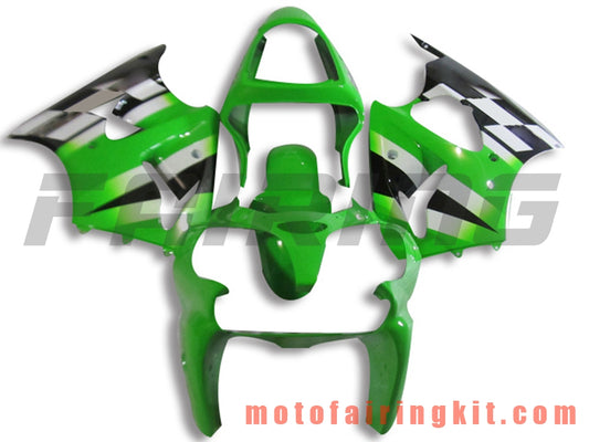 Kits de carenado aptos para ZX6R ZX-6R 636 2000 2001 2002 ZX6R 00 01 02 Molde de inyección de plástico ABS Carrocería completa para motocicleta Carrocería del mercado de accesorios Marco (verde y negro) B064