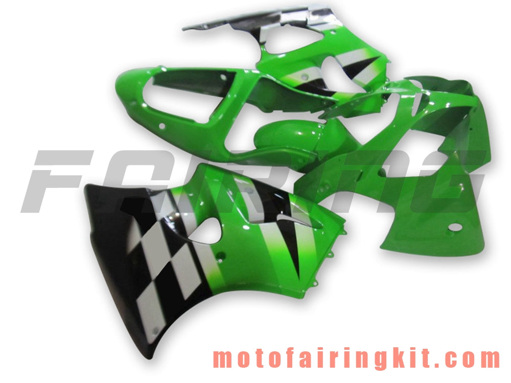 Fairing Kits Fit for ZX6R ZX-6R 636 2000 2001 2002 ZX6R 00 01 02 Plastic ABS Injection Mold Complete Motorcycle Body Aftermarket Bodywork Frame (Green & Black) B064