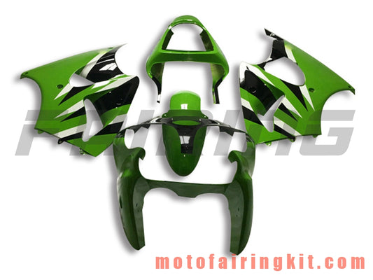 Kits de carenado aptos para ZX6R ZX-6R 636 2000 2001 2002 ZX6R 00 01 02 Molde de inyección de plástico ABS Carrocería completa para motocicleta Carrocería del mercado de accesorios Marco (verde y negro) B066