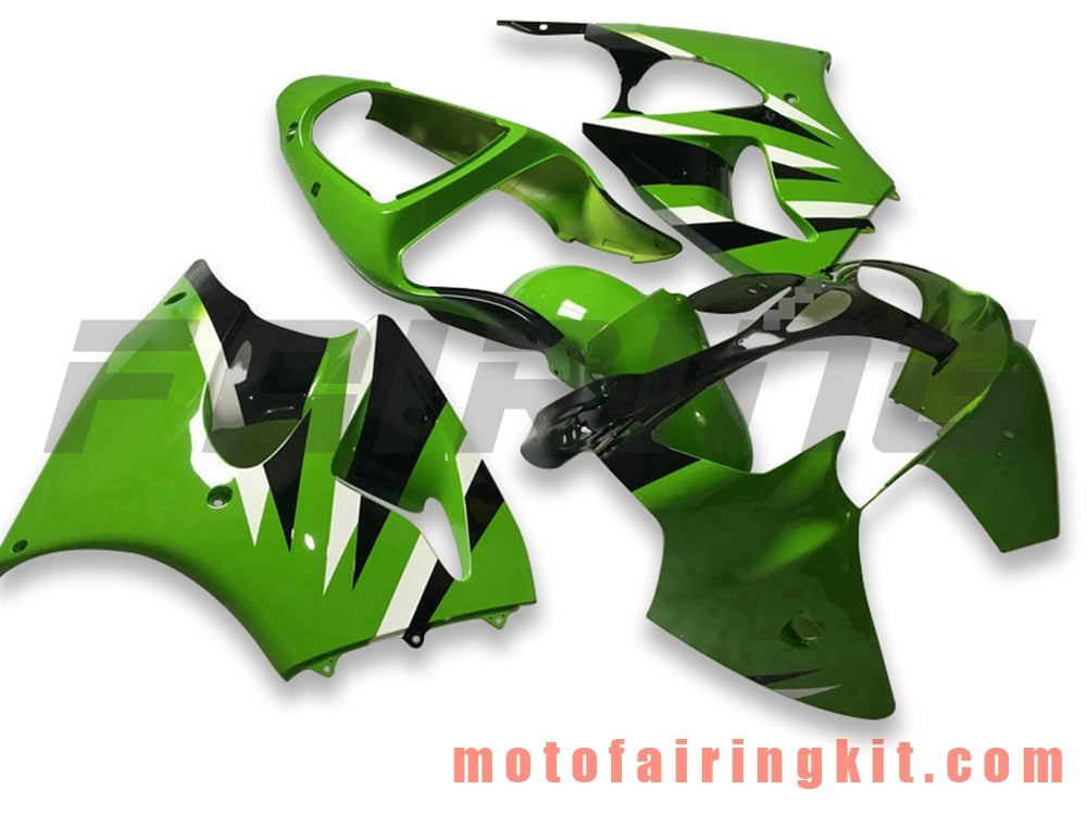 Fairing Kits Fit for ZX6R ZX-6R 636 2000 2001 2002 ZX6R 00 01 02 Plastic ABS Injection Mold Complete Motorcycle Body Aftermarket Bodywork Frame (Green & Black) B066