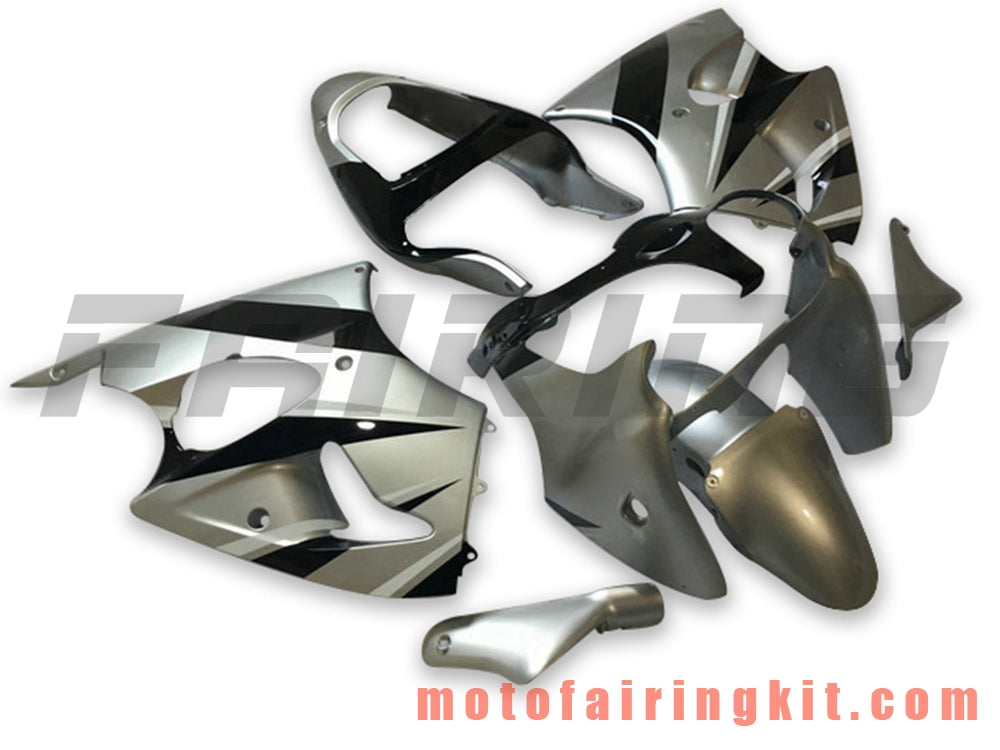 Fairing Kits Fit for ZX6R ZX-6R 636 2000 2001 2002 ZX6R 00 01 02 Plastic ABS Injection Mold Complete Motorcycle Body Aftermarket Bodywork Frame (Silver & Black) B067