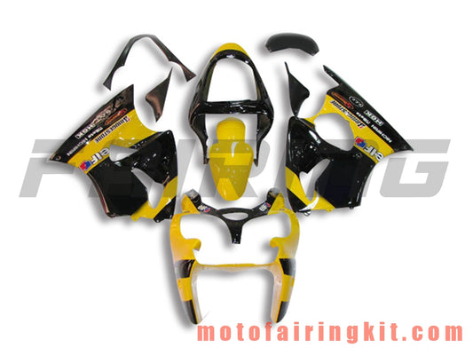 Kits de carenado aptos para ZX6R ZX-6R 636 2000 2001 2002 ZX6R 00 01 02 Molde de inyección de plástico ABS Carrocería completa para motocicleta Carrocería del mercado de accesorios Marco (amarillo y negro) B068