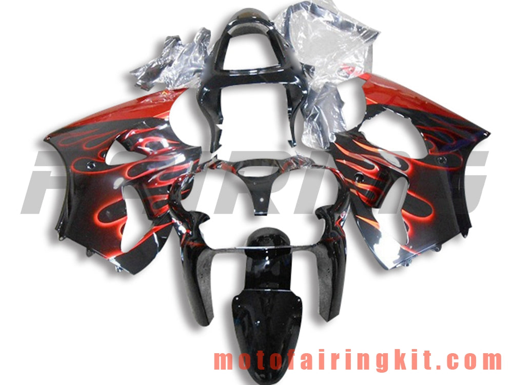 Kits de carenado aptos para ZX6R ZX-6R 636 2000 2001 2002 ZX6R 00 01 02 Molde de inyección de plástico ABS Carrocería completa para motocicleta Carrocería del mercado de accesorios Marco (negro y naranja) B069