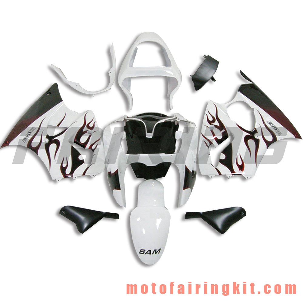 Fairing Kits Fit for ZX6R ZX-6R 636 2000 2001 2002 ZX6R 00 01 02 Plastic ABS Injection Mold Complete Motorcycle Body Aftermarket Bodywork Frame (White & Orange) B070