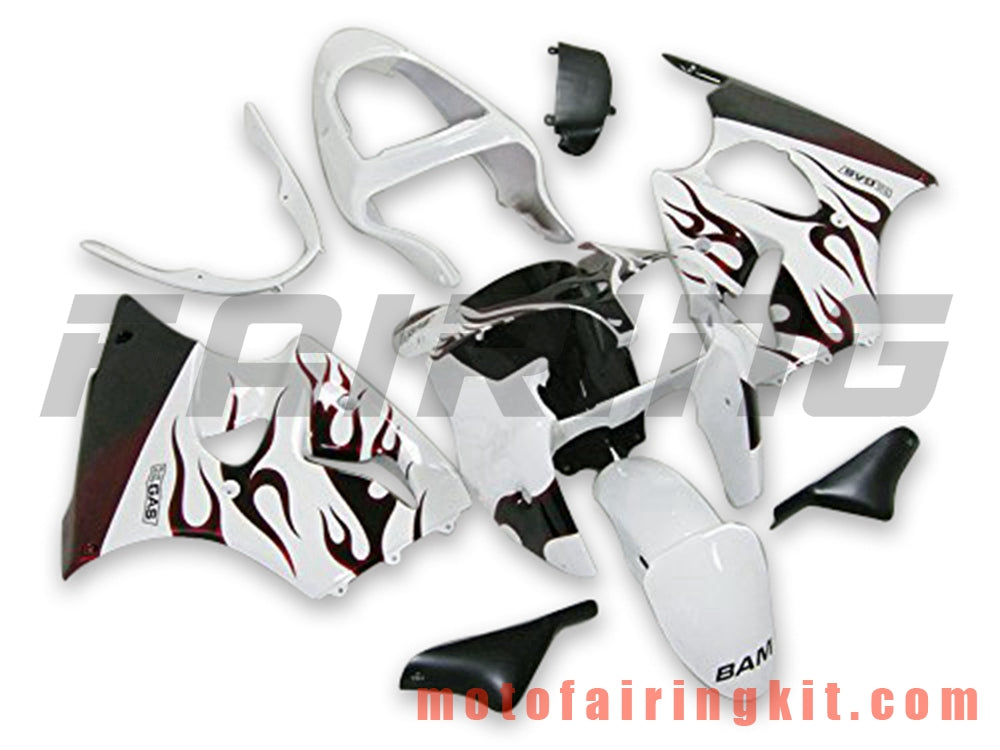 Fairing Kits Fit for ZX6R ZX-6R 636 2000 2001 2002 ZX6R 00 01 02 Plastic ABS Injection Mold Complete Motorcycle Body Aftermarket Bodywork Frame (White & Orange) B070