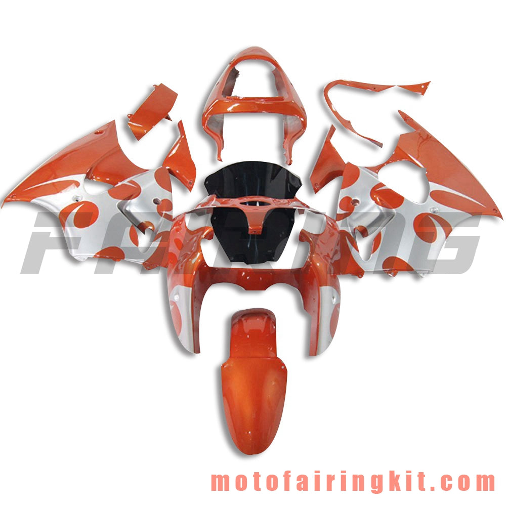 Fairing Kits Fit for ZX6R ZX-6R 636 2000 2001 2002 ZX6R 00 01 02 Plastic ABS Injection Mold Complete Motorcycle Body Aftermarket Bodywork Frame (Orange) B071