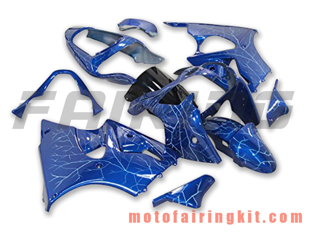 Fairing Kits Fit for ZX6R ZX-6R 636 2000 2001 2002 ZX6R 00 01 02 Plastic ABS Injection Mold Complete Motorcycle Body Aftermarket Bodywork Frame (Blue) B072