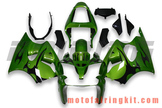 Kits de carenado aptos para ZX6R ZX-6R 636 2000 2001 2002 ZX6R 00 01 02 Molde de inyección de plástico ABS Carrocería completa para motocicleta Carrocería del mercado de accesorios Marco (verde) B075