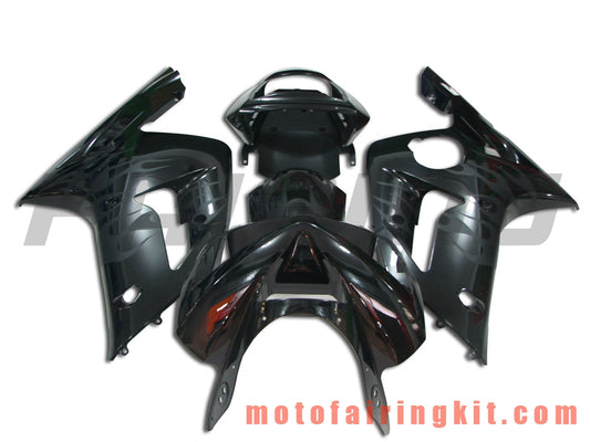 Kits de carenado aptos para ZX6R ZX-6R 636 2003 2004 ZX6R 636 03 04 Molde de inyección de plástico ABS Carrocería completa para motocicleta Marco de carrocería de posventa (negro) B002