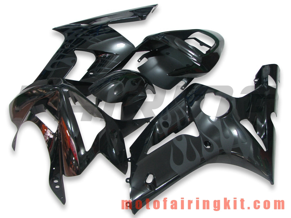 Kits de carenado aptos para ZX6R ZX-6R 636 2003 2004 ZX6R 636 03 04 Molde de inyección de plástico ABS Carrocería completa para motocicleta Marco de carrocería de posventa (negro) B002